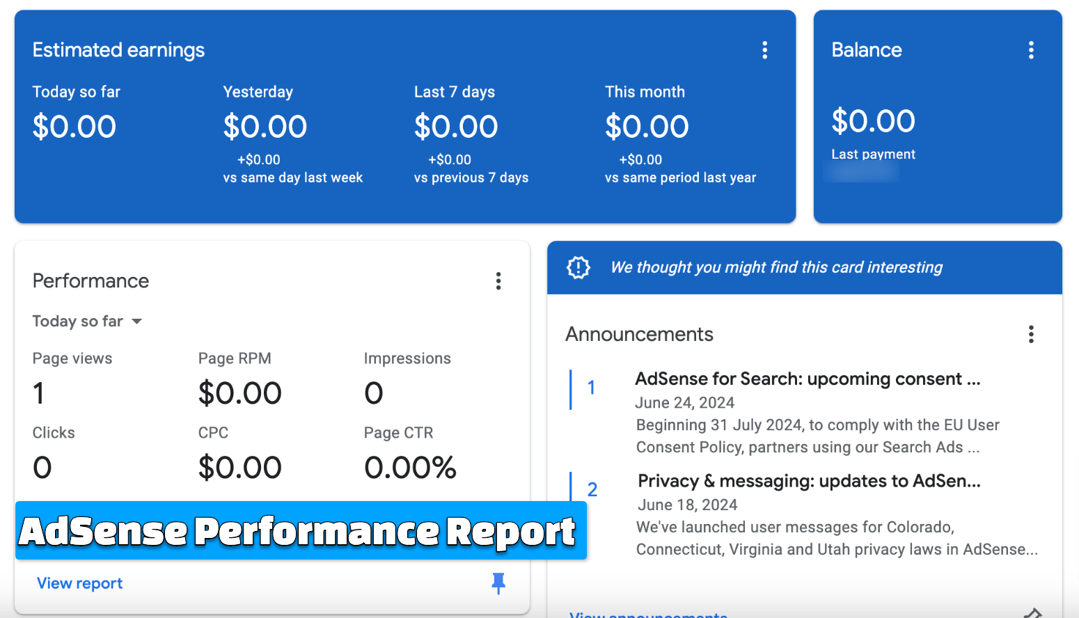 AdSense Performance Reports